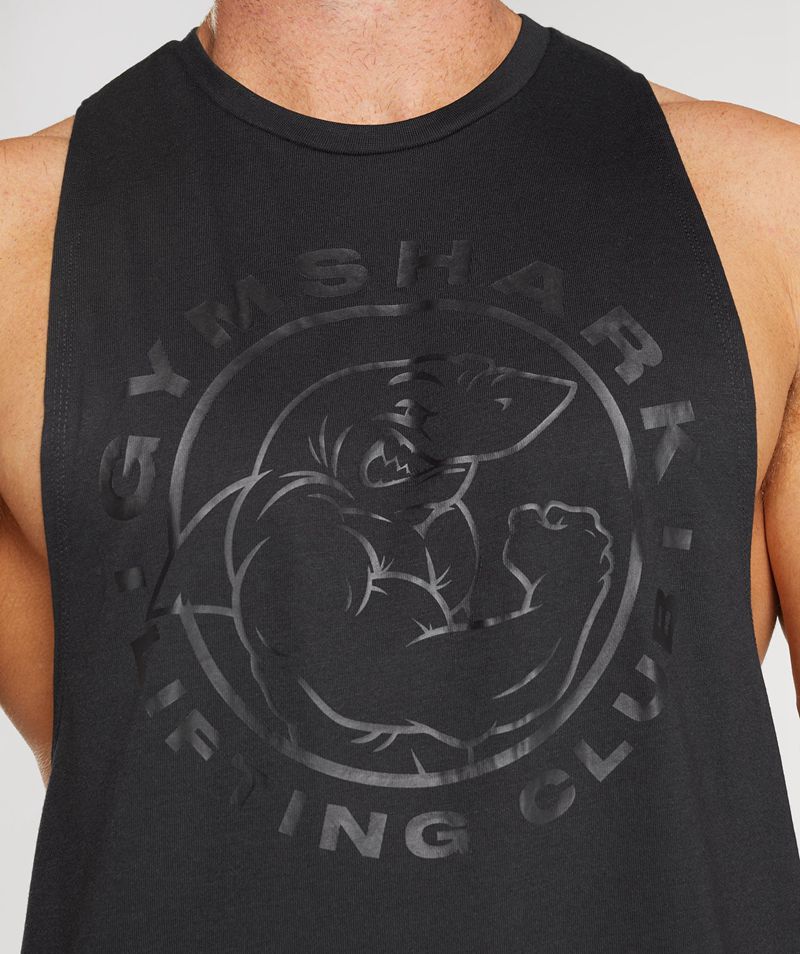 Men's Gymshark Legacy Drop Arm Tank Tops Black | USA  0179-HGJUS