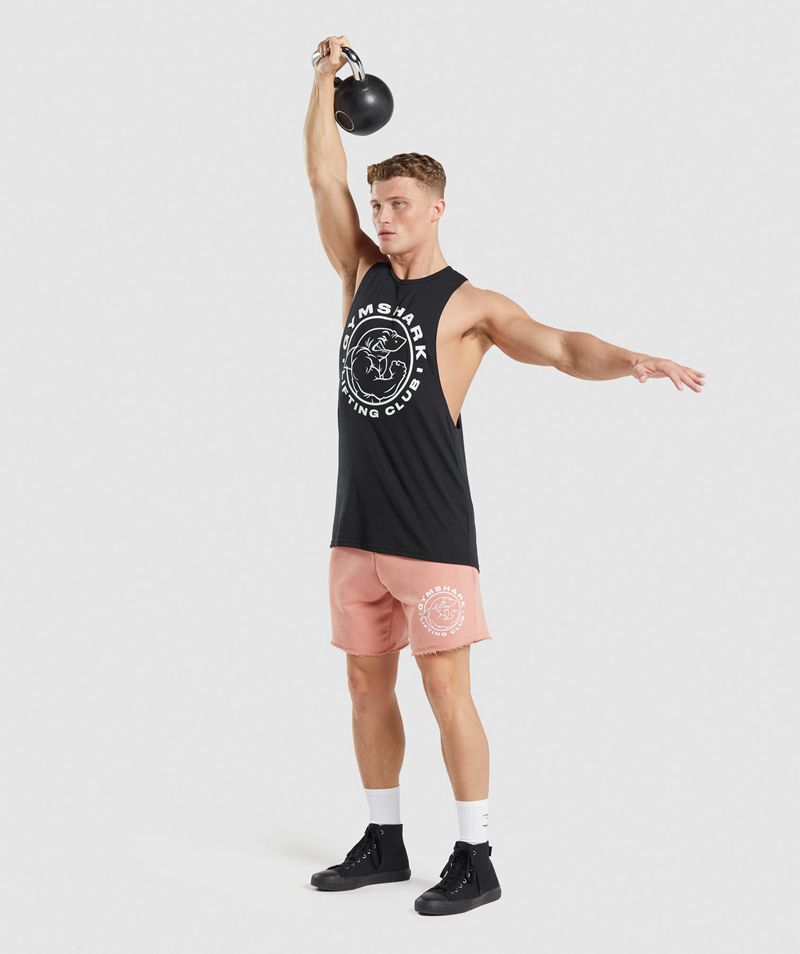 Men's Gymshark Legacy Drop Arm Tank Tops Black | USA  1297-YUSKQ