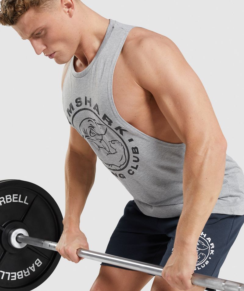 Men's Gymshark Legacy Drop Arm Tank Tops Light Grey | USA  5341-IEAZK