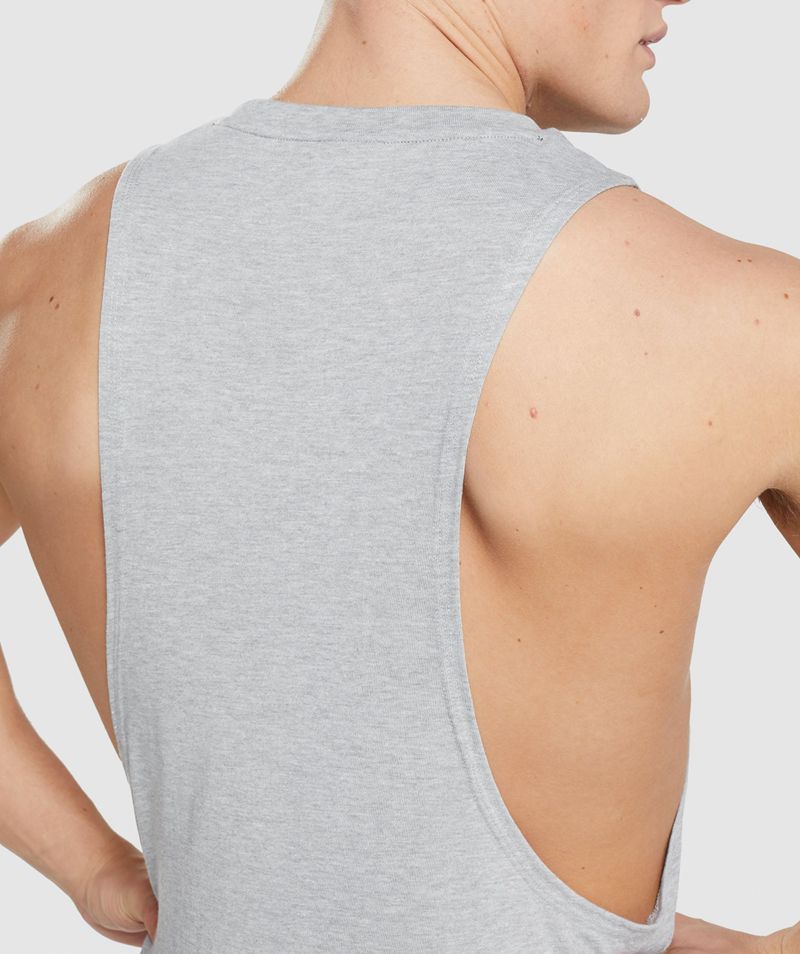 Men's Gymshark Legacy Drop Arm Tank Tops Light Grey | USA  5341-IEAZK