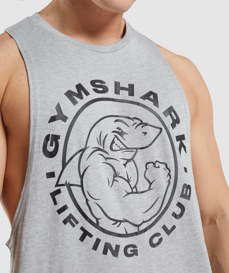 Men's Gymshark Legacy Drop Arm Tank Tops Light Grey | USA  5341-IEAZK