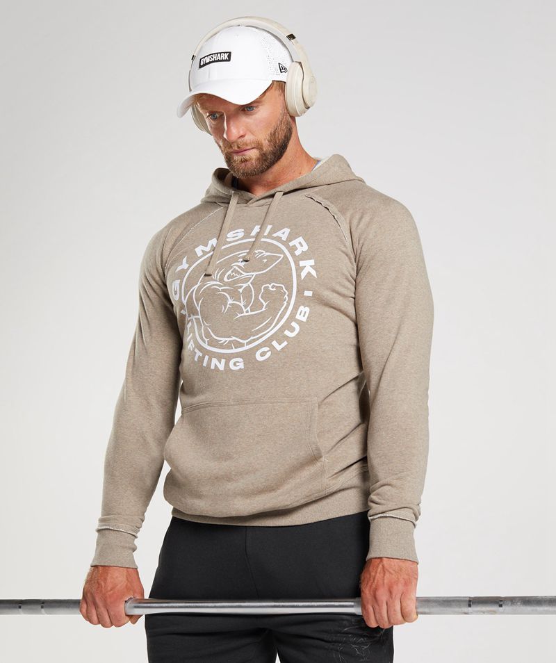 Men's Gymshark Legacy Hoodie Beige | USA  0597-SVTZQ