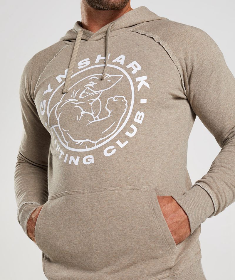 Men's Gymshark Legacy Hoodie Beige | USA  0597-SVTZQ