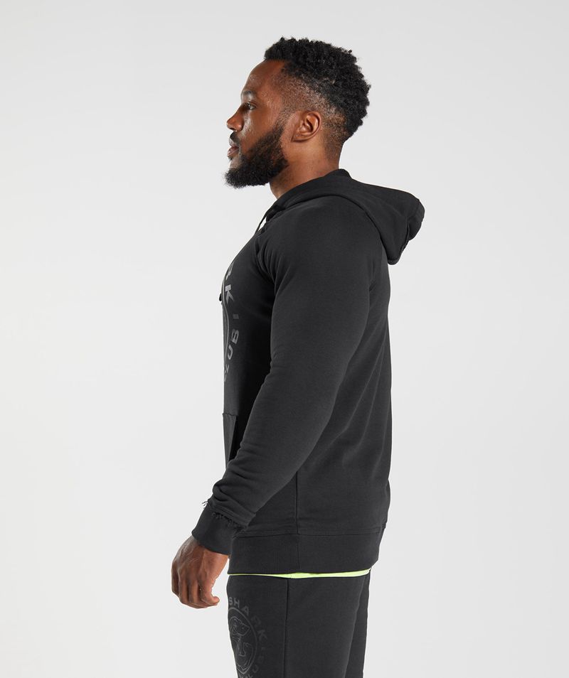 Men's Gymshark Legacy Hoodie Black | USA  3120-GJOFY