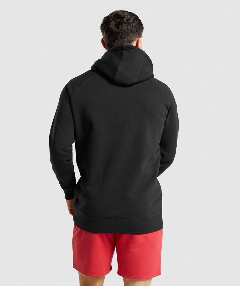 Men's Gymshark Legacy Hoodie Black | USA  9081-MAUEQ