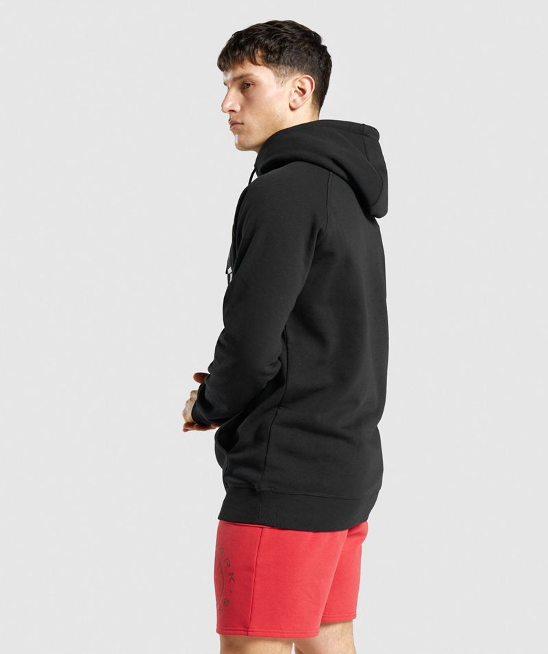 Men's Gymshark Legacy Hoodie Black | USA  9081-MAUEQ