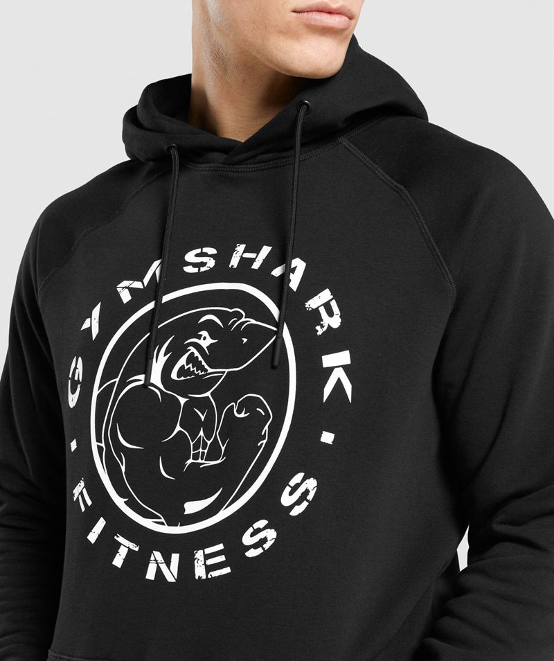 Men's Gymshark Legacy Hoodie Black | USA  9081-MAUEQ