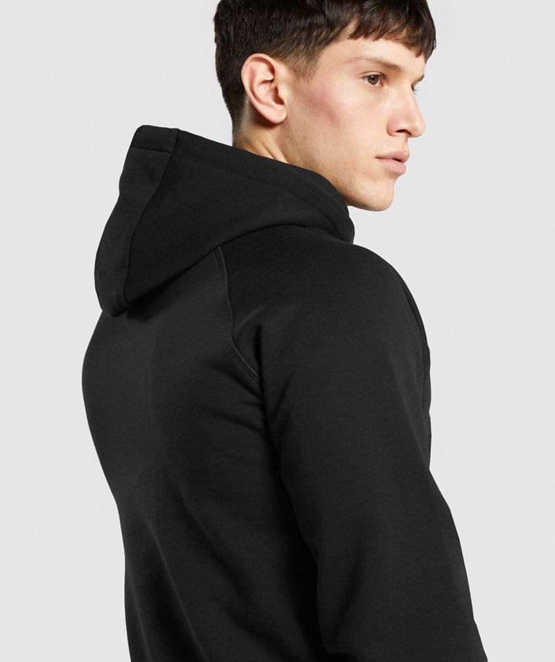 Men's Gymshark Legacy Hoodie Black | USA  9081-MAUEQ