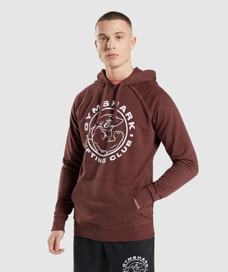 Men\'s Gymshark Legacy Hoodie Burgundy | USA  5204-YMBOF