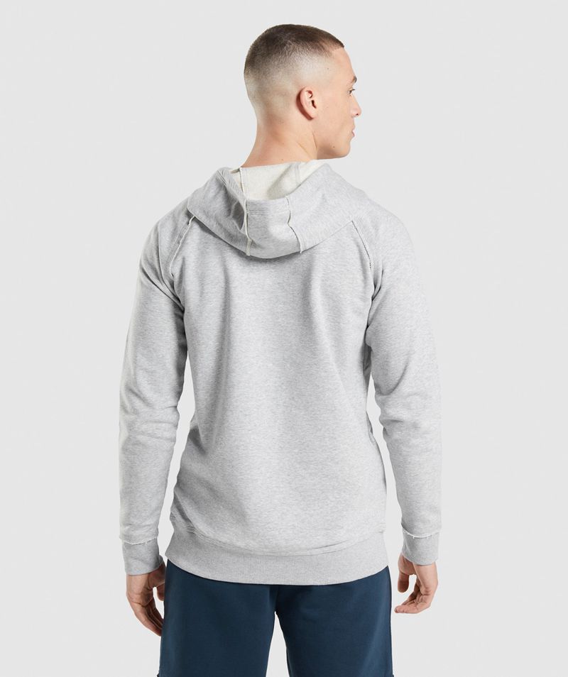 Men's Gymshark Legacy Hoodie Light Grey | USA  7586-DHCNR