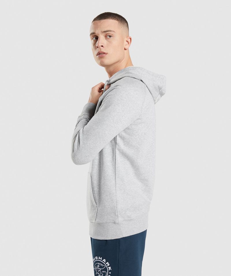 Men's Gymshark Legacy Hoodie Light Grey | USA  7586-DHCNR