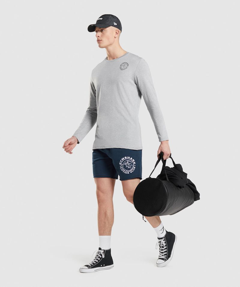 Men's Gymshark Legacy Long Sleeve T-Shirts Light Grey | USA  0195-BPVSX