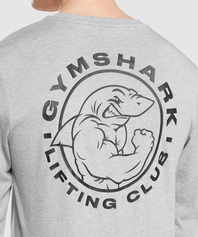 Men's Gymshark Legacy Long Sleeve T-Shirts Light Grey | USA  0195-BPVSX