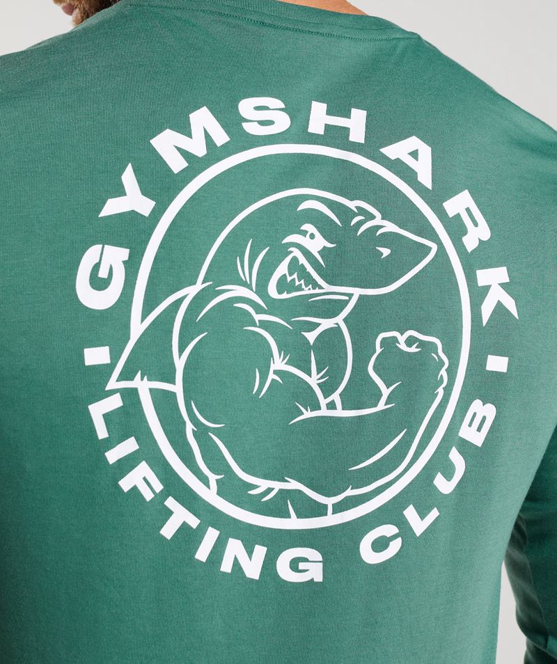 Men's Gymshark Legacy Long Sleeve T-Shirts Green | USA  3419-FNXYP