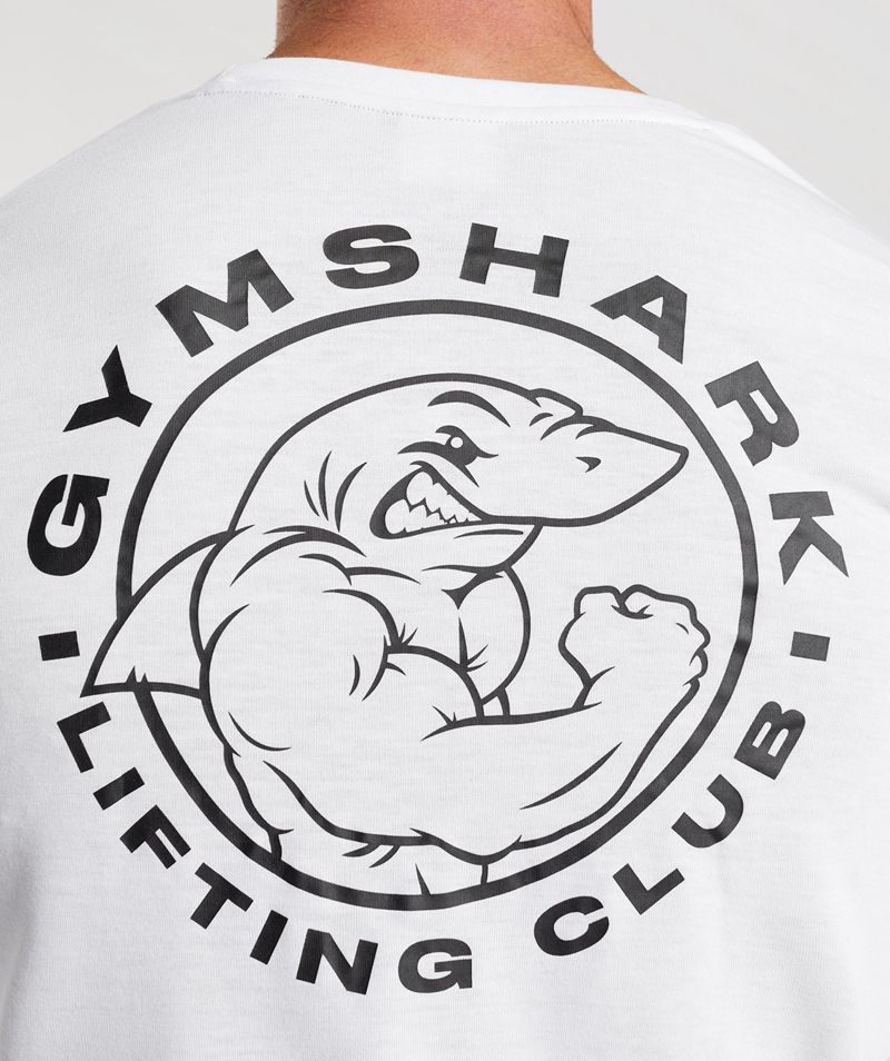 Men's Gymshark Legacy Long Sleeve T-Shirts White | USA  7568-OBXKT