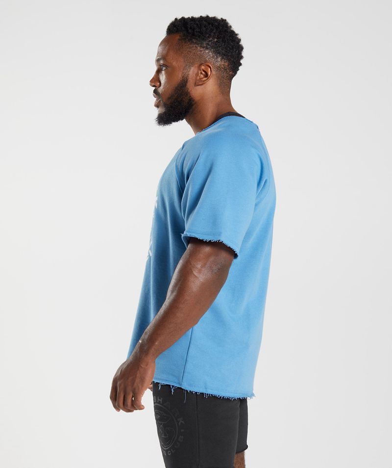 Men's Gymshark Legacy Rag Tops Blue | USA  3274-DCMRS