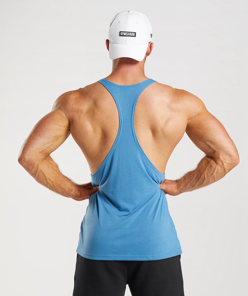 Men's Gymshark Legacy Stringer Blue | USA  4702-EGRAS