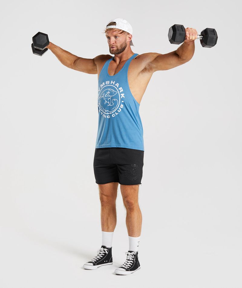 Men's Gymshark Legacy Stringer Blue | USA  4702-EGRAS