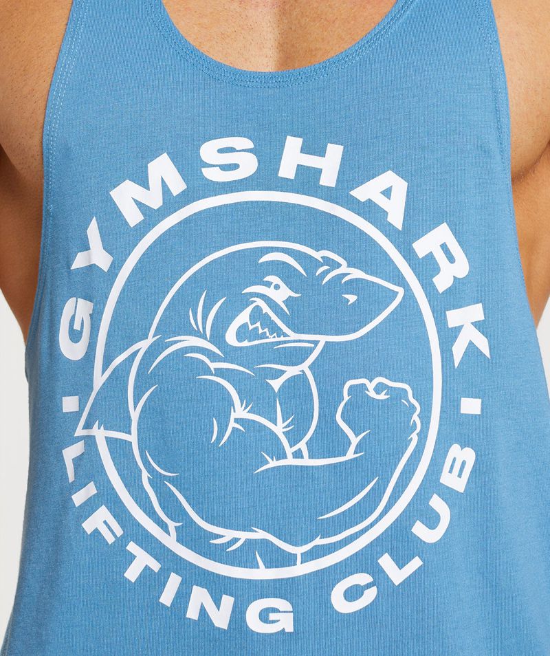 Men's Gymshark Legacy Stringer Blue | USA  4702-EGRAS