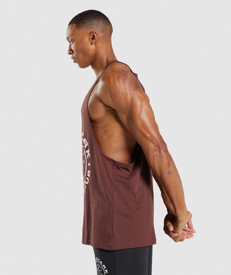 Men's Gymshark Legacy Stringer Burgundy | USA  1846-EPIUZ