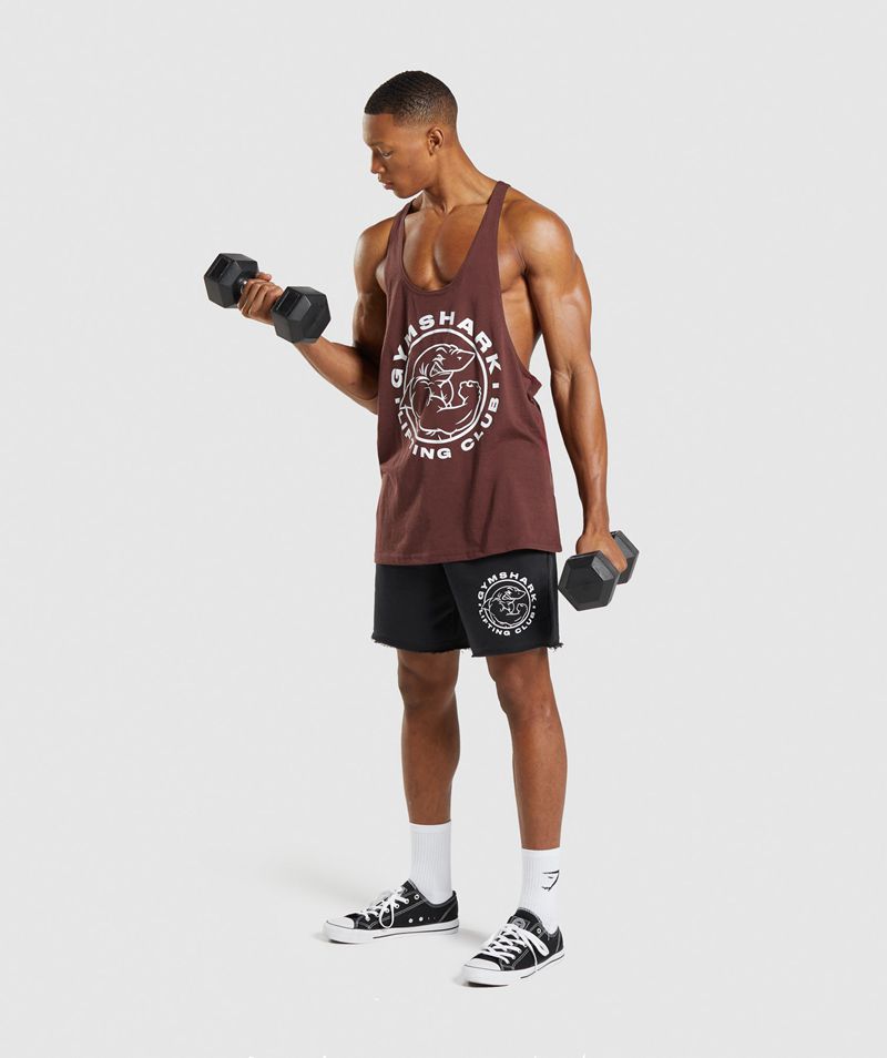 Men's Gymshark Legacy Stringer Burgundy | USA  1846-EPIUZ