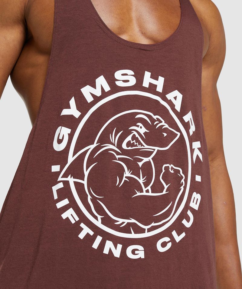 Men's Gymshark Legacy Stringer Burgundy | USA  1846-EPIUZ