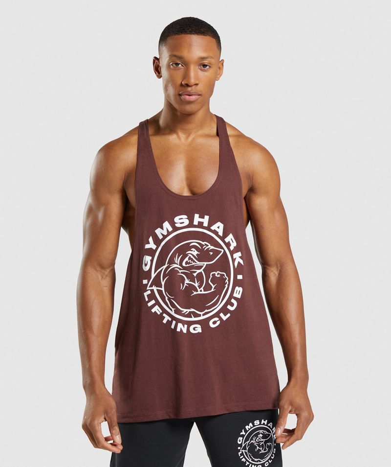 Men\'s Gymshark Legacy Stringer Burgundy | USA  1846-EPIUZ