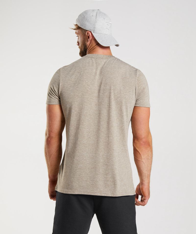 Men's Gymshark Legacy T-Shirts Beige | USA  9758-YKDUF