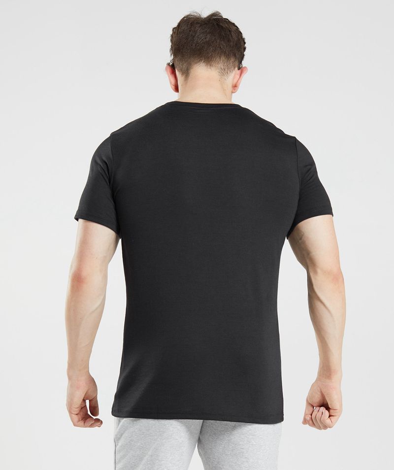 Men's Gymshark Legacy T-Shirts Black | USA  7340-MLDEF