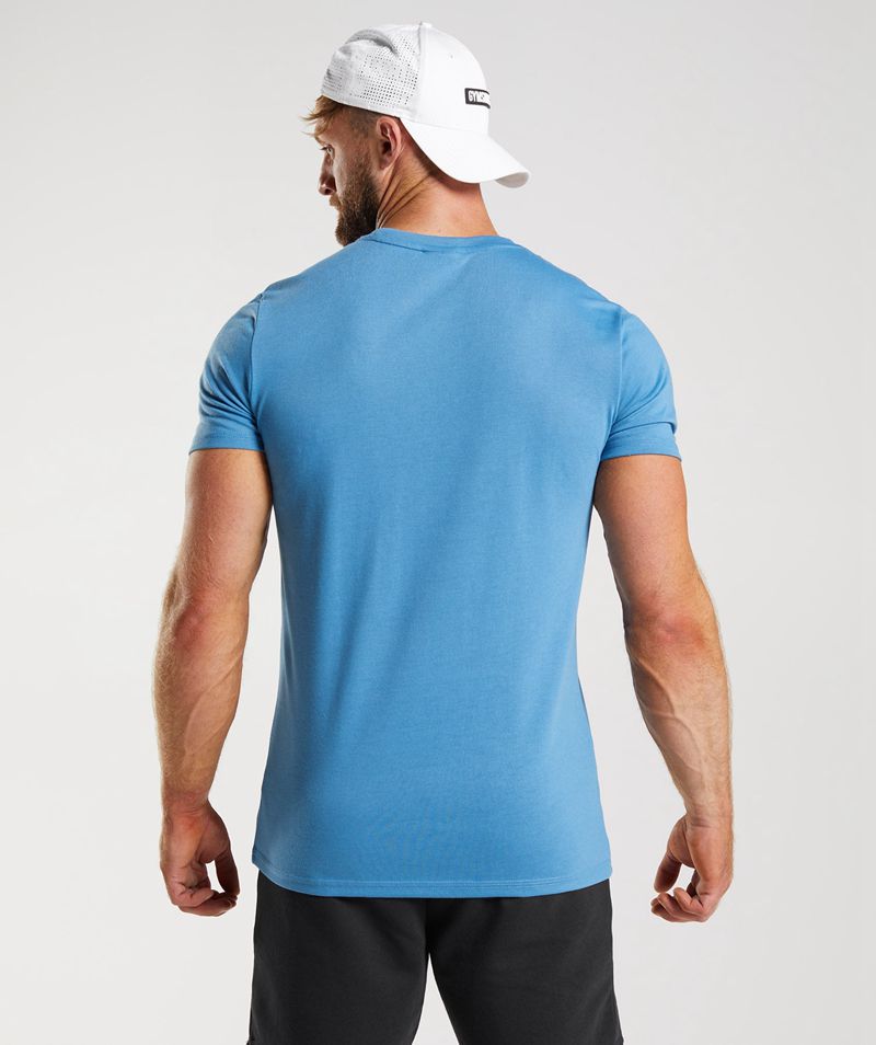 Men's Gymshark Legacy T-Shirts Blue | USA  0963-OTUJD