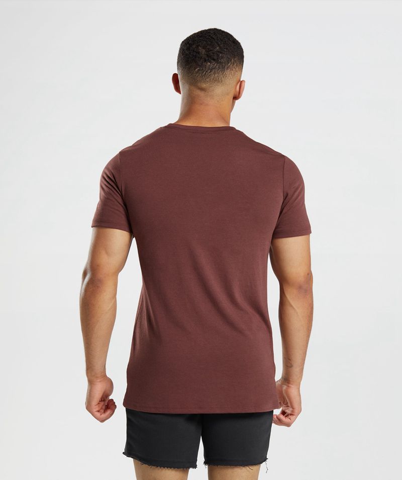 Men's Gymshark Legacy T-Shirts Burgundy | USA  7840-ZXWBM