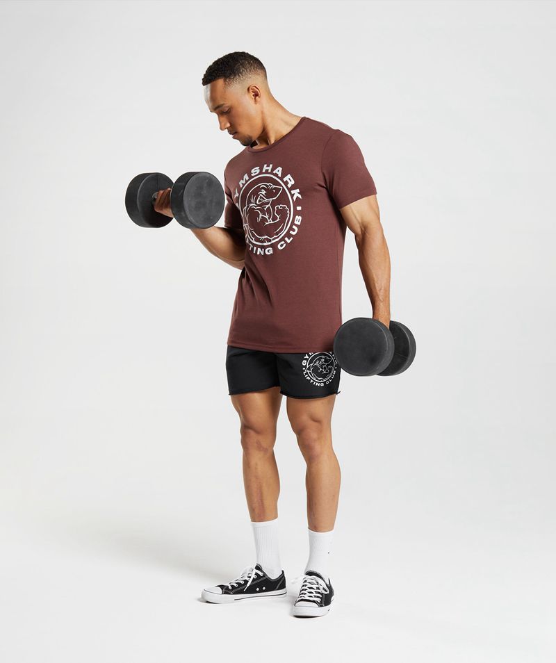 Men's Gymshark Legacy T-Shirts Burgundy | USA  7840-ZXWBM