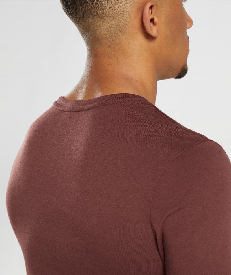 Men's Gymshark Legacy T-Shirts Burgundy | USA  7840-ZXWBM