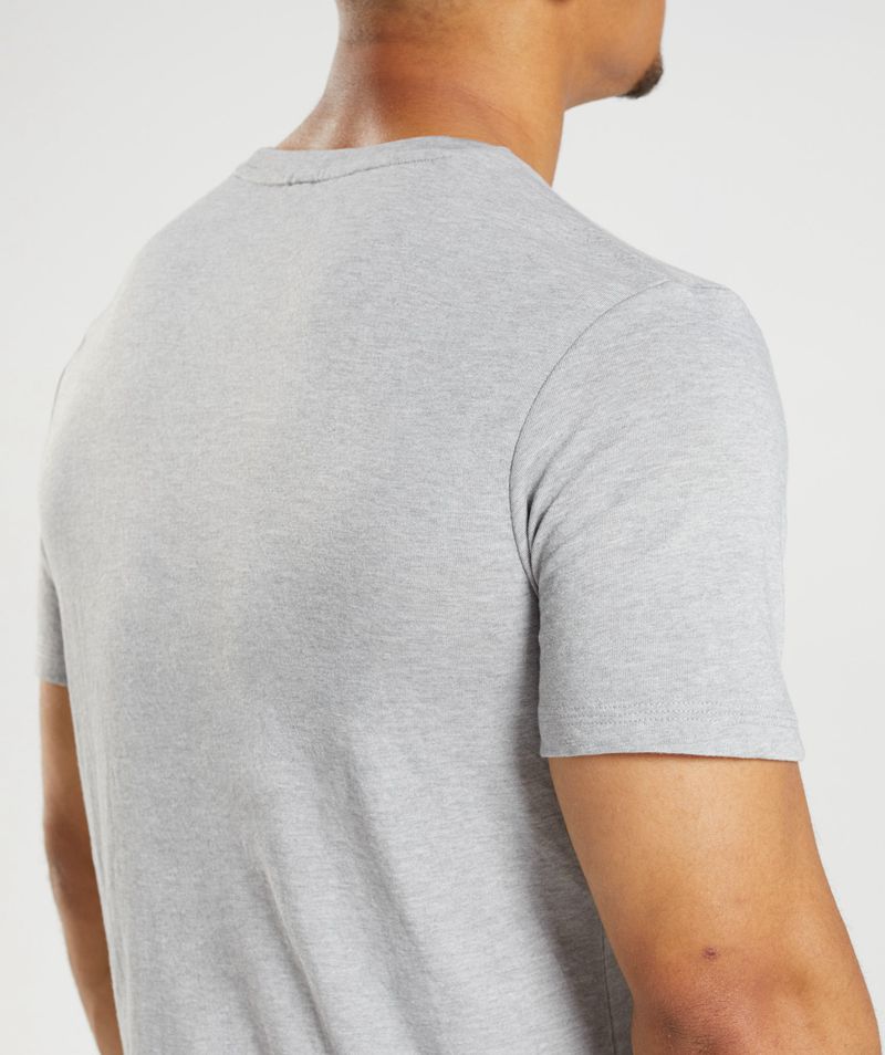 Men's Gymshark Legacy T-Shirts Light Grey | USA  9683-ETFDP