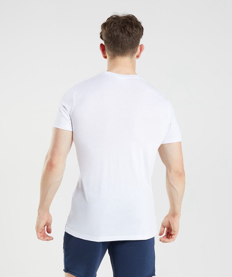 Men's Gymshark Legacy T-Shirts White | USA  6573-XGKCR