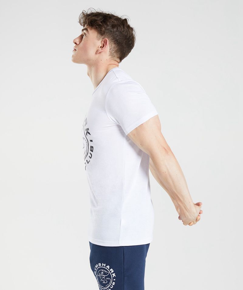 Men's Gymshark Legacy T-Shirts White | USA  6573-XGKCR