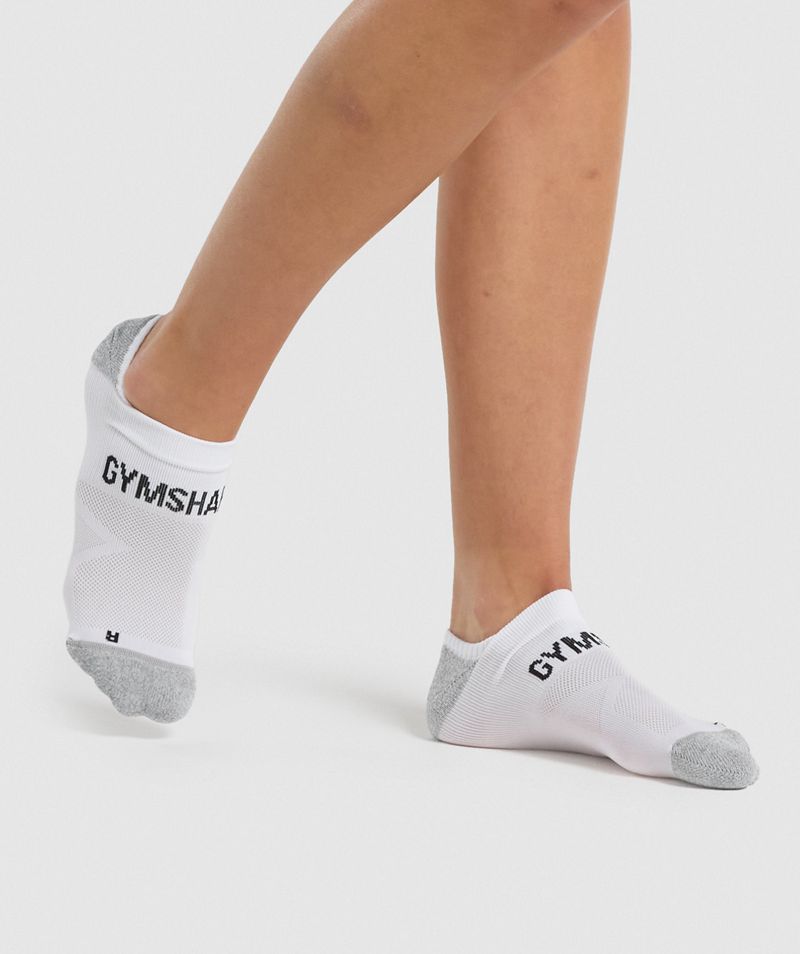 Men's Gymshark No Show Performance Socks White | USA  4659-OKHBU