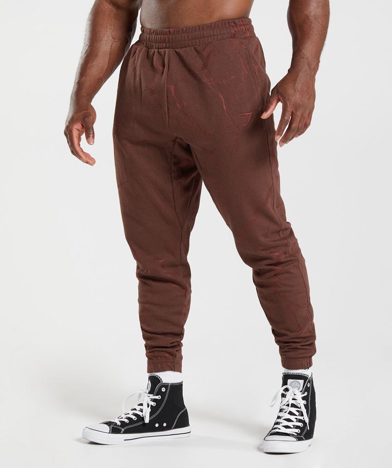 Men\'s Gymshark Power Joggers Burgundy | USA  3586-IWYEP