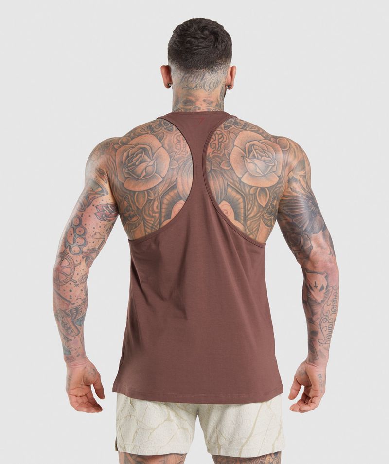 Men's Gymshark Power Stringer Burgundy | USA  1790-DQWJI