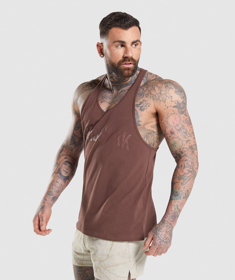 Men's Gymshark Power Stringer Burgundy | USA  1790-DQWJI