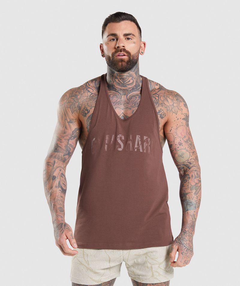 Men\'s Gymshark Power Stringer Burgundy | USA  1790-DQWJI