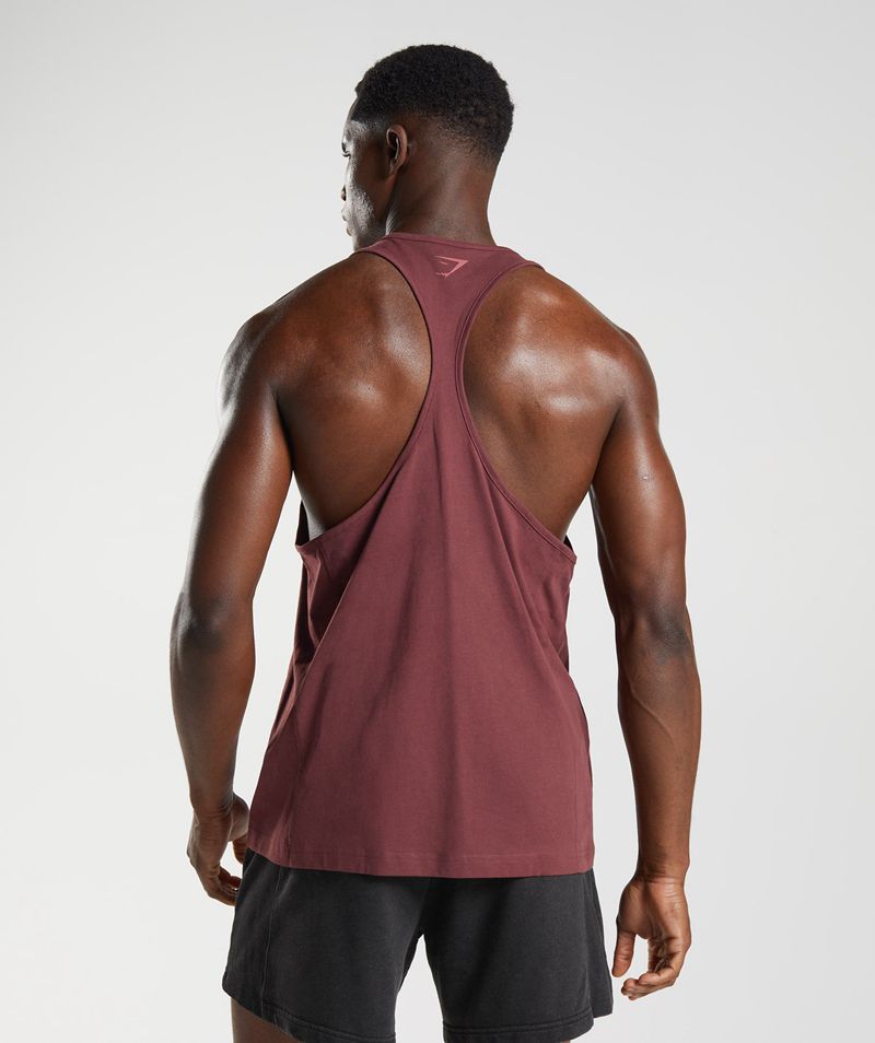 Men's Gymshark Power Stringer Burgundy | USA  7025-RJWXQ