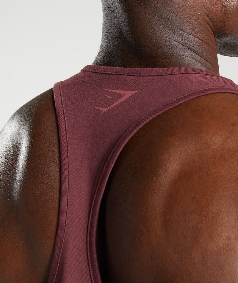 Men's Gymshark Power Stringer Burgundy | USA  7025-RJWXQ