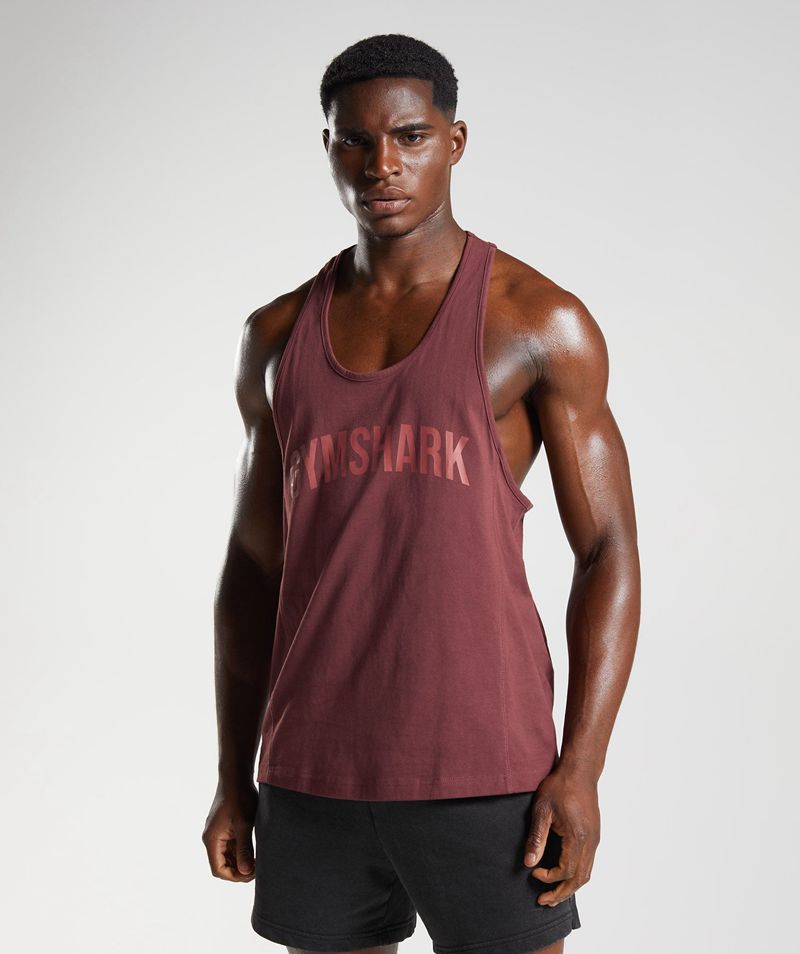 Men\'s Gymshark Power Stringer Burgundy | USA  7025-RJWXQ