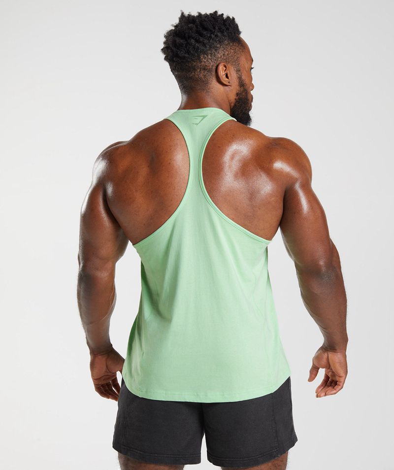 Men's Gymshark Power Stringer Green | USA  6784-GXLDV