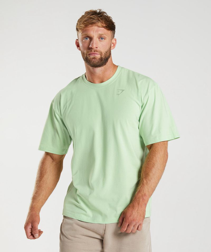 Men's Gymshark Power T-Shirts Green | USA  0965-TVUFM