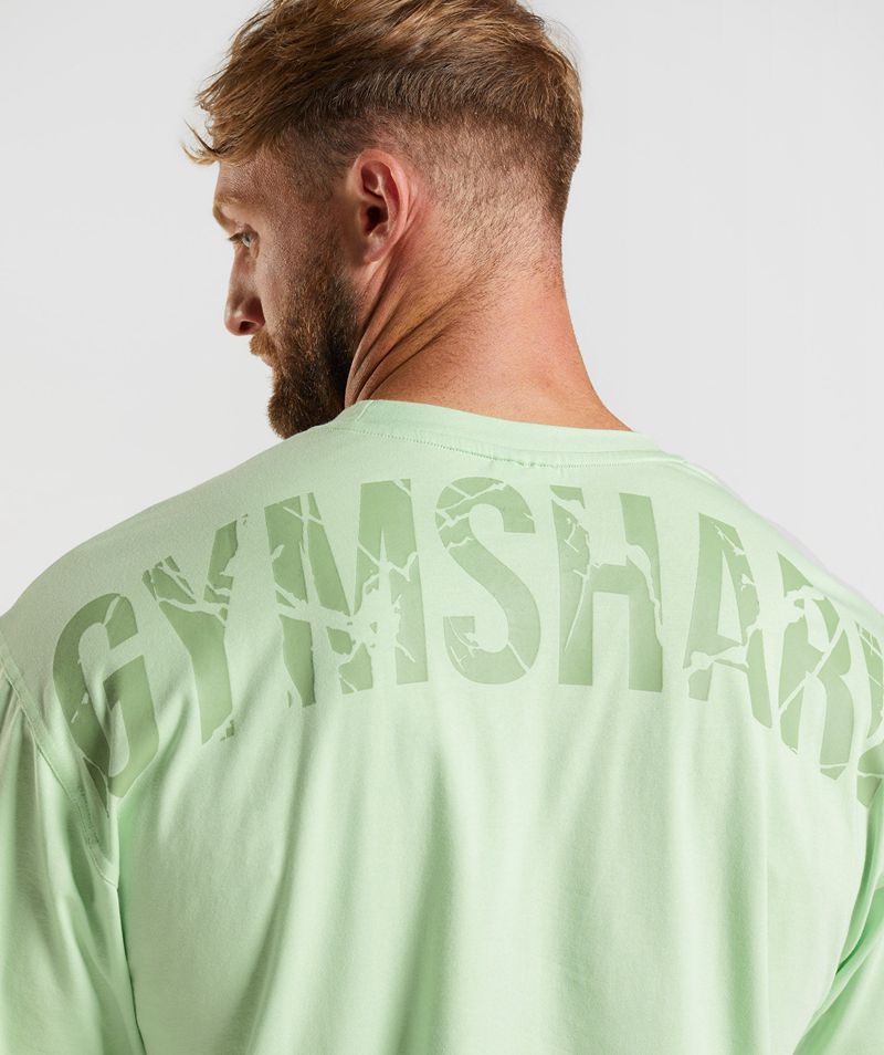 Men's Gymshark Power T-Shirts Green | USA  0965-TVUFM