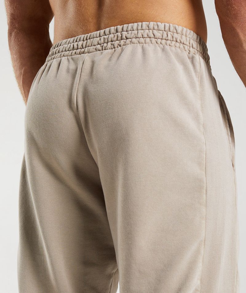 Men's Gymshark Power Washed Joggers Beige | USA  8314-TDJBG