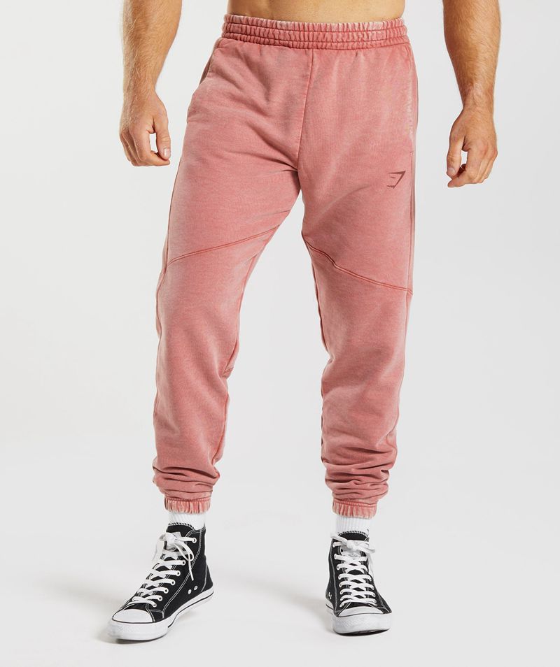 Men\'s Gymshark Power Washed Joggers Rose | USA  0476-BPFRU