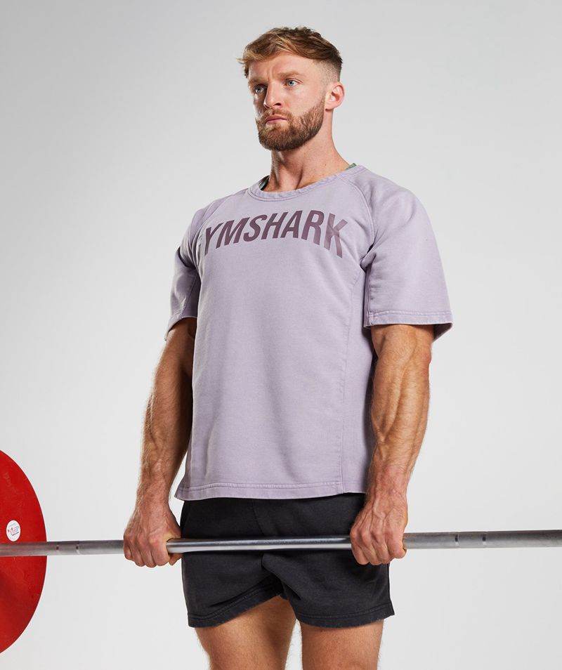 Men's Gymshark Power Washed Rag Tops Purple | USA  4235-FTWSP